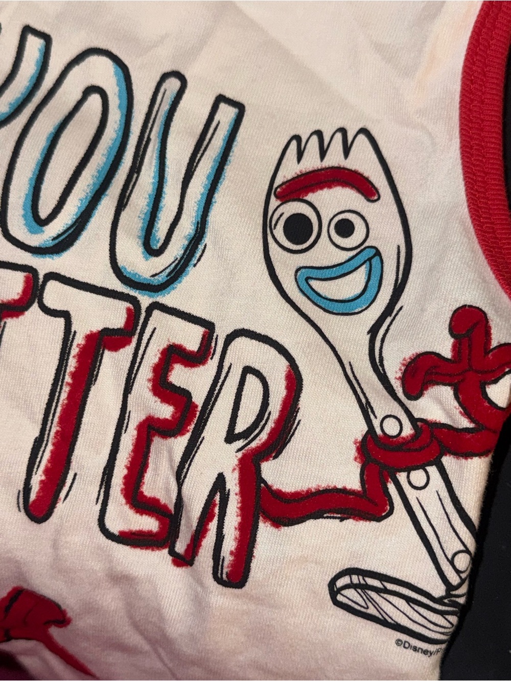 Disney Forky Tank Top in White, Red & Blue